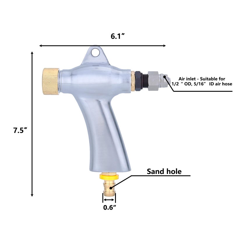 HOLDWIN Air Sandblaster Gun Blasting Gun for Sandblasting Cabinet for 990L/1200L Sand Blasting Cabinet Sandblaster Parts - Image 3